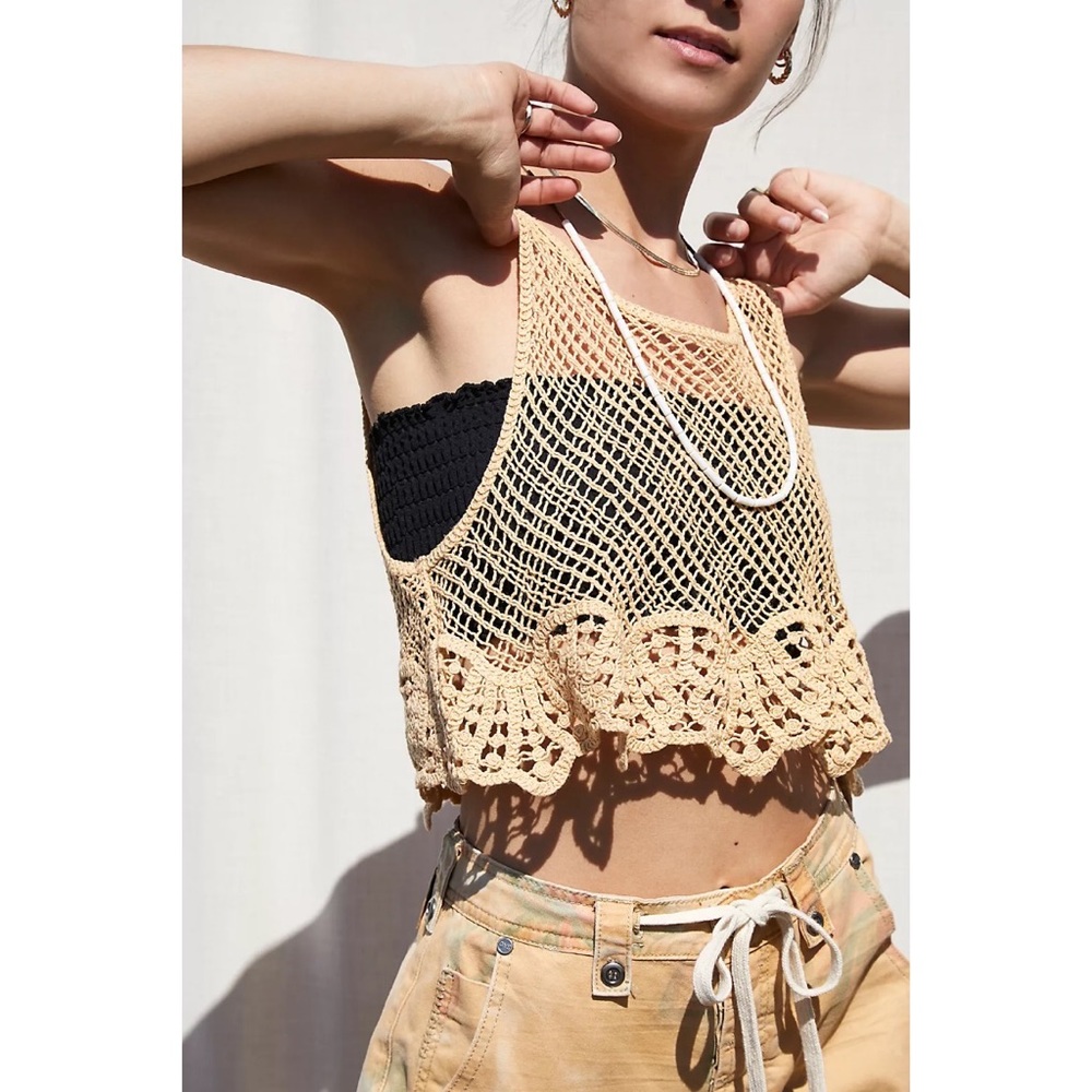 Free People Crochet Crop Top NWT